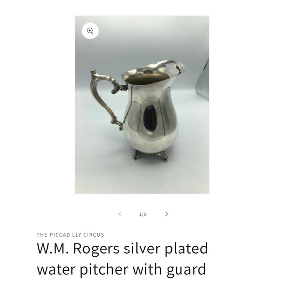 W.M. Rogers Silver Plated Water‎ Pitcher With Guard Preowned in good condition - Picture 1 of 16